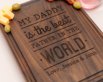 Personalized, Engraved Cutting Board with Best Daddy Design for Father's Day or Birthday Gift #111