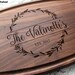 Personalized, Engraved Cutting Board with Natural Wreath Design for Housewarming or Anniversary Gift #040 