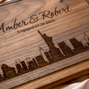 Personalized, Engraved Cutting Board with Modern City Skyline Design for Housewarming or Wedding Gift 050 image 3