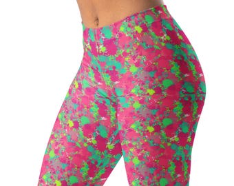 Retro Vintage 80s 90s Leggings • Colorful Festival Yoga Pants