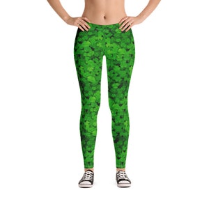 St. Patrick&#39;s Day Women&#39;s Leggings, Shamrock, Activewear, Fitness, Yoga, Streetwear, Sportswear, Casual Leggings, Fun Leggings, Green