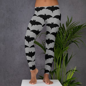 Graue Fledermaus Damen Halloween Leggings