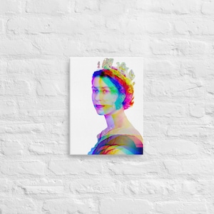 Queen Elizabeth II Canvas Print, Queen of England, Queen Print, British, United Kingdom, Young Queen, Artistic Queen, QEII, Wall Art