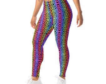 Retro Vintage 80s 90s Leggings Colorful Festival Yoga Pants