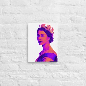 Queen Elizabeth II Canvas Print, Queen of England, Queen Print, British, United Kingdom, Young Queen, Artistic Queen, QEII, Wall Art