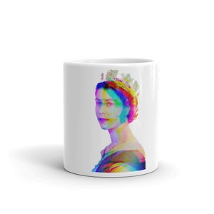 Queen Elizabeth II Mug, Queen of England, 11 oz Mug, Queen Mug, British, United Kingdom, Young Queen, Artistic Queen, QEII, Coffee Mug, Tea