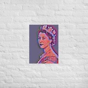 Queen Elizabeth II Poster Print, Queen of England, Queen Poster, British, United Kingdom, Young Queen, Artistic Queen, QEII, Wall Art