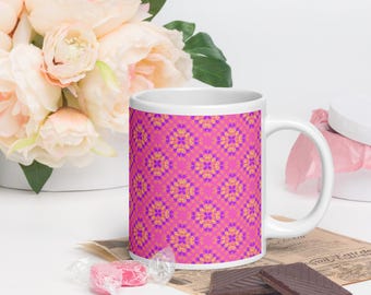 Crochet Granny Square Mug: Yarn Lover Gift
