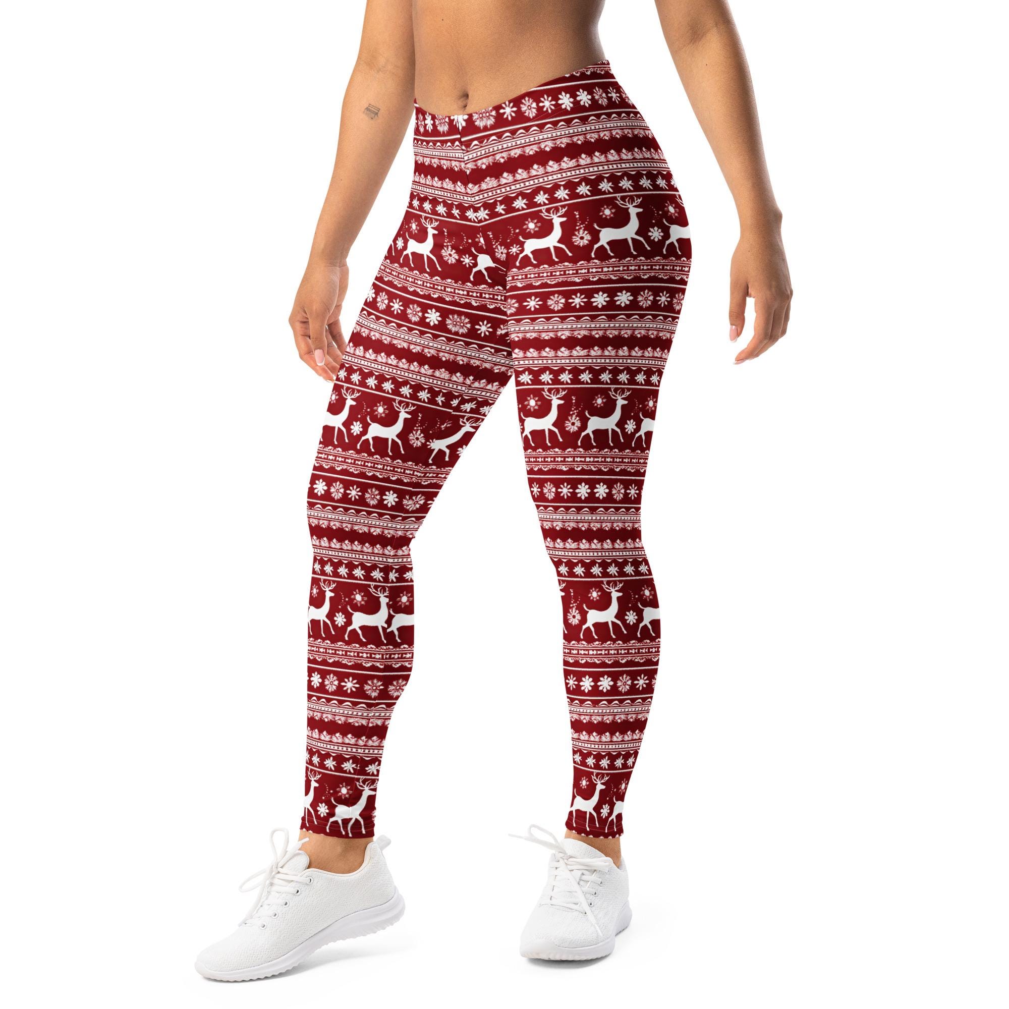 Leggings Natalizi Da Donna Con Fiocchi Di Neve Blu E Bianco - Pantaloni Adherenti A Vita Alta, Morbidi E Caldi, Taglie S-M-L, Outfit Per Le Feste
