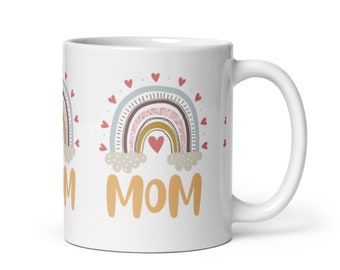 Boho Mom Mug, Boho Rainbow, Rainbow, Mom Mug, Large Mug, Small Mug, 11 oz Mug, 15 oz Mug, Coffee Mug, Mom Mug, Mom Gift, Mother's Day