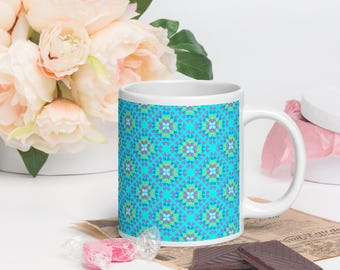 Granny Square Crochet Coffee Mug - Yarn Lover Gift