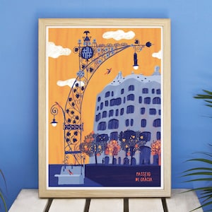 PASEO DE GRACIA - Lámina print decorativa, souvenir