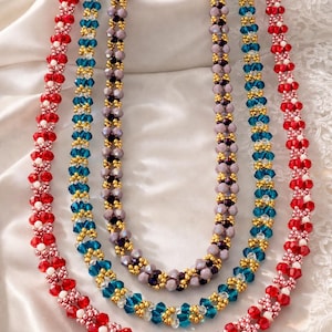 Blossom Trail Necklace Beading Tutorial PDF Pattern, Step-by-Step Beaded Necklace Instructions