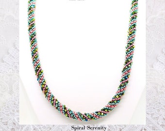 Spiral Serenity Necklace Spiral-tutorial Seed Beads Crystals