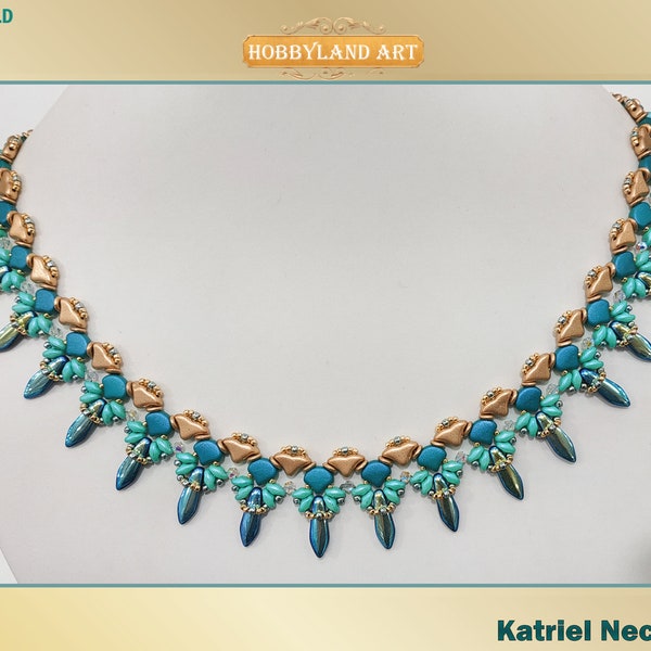 Beading tutorial "Katriel Necklace" Helios beads,o bead,crystal bead, Seed Beads,dagger bead ,PDF Tutorial