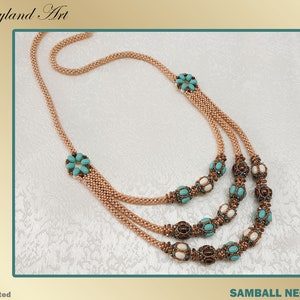 Samball Necklace-Beading tutorial Samos par Puca ,Roce bead,Crystal bead Beaded Necklace Tutorial PDF-hobbyland image 4