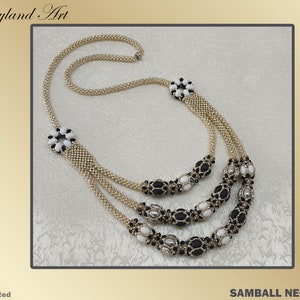 Samball Necklace-Beading tutorial Samos par Puca ,Roce bead,Crystal bead Beaded Necklace Tutorial PDF-hobbyland image 8