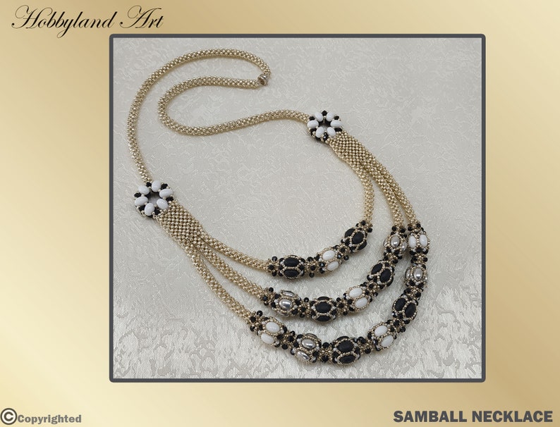 Samball Necklace-Beading tutorial Samos par Puca ,Roce bead,Crystal bead Beaded Necklace Tutorial PDF-hobbyland image 8