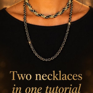 Beaded Necklace Tutorial – Royal Duet Pattern, Layered Jewelry (PDF Download)