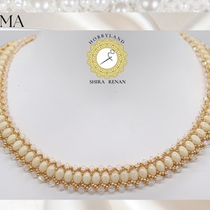 Alma Necklace-Beading tutorial-samos bead par puca,crystal bead ,Seed bead Beaded Necklace Tutorial PDF-hobbyland zdjęcie 2