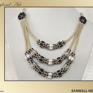 Samball Necklace-Beading tutorial Samos par Puca ,Roce bead,Crystal bead Beaded Necklace Tutorial PDF-hobbyland image 6