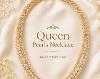 Queen Pearls Necklace -Beading tutorial-Seed bead,Pearl bead,crystal beads -Beading Pattern Tutorial PDF