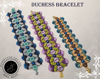 Beading Kit & PDF Tutorial Beading," DUCHESS  bracelet "Seed beads,Fire Polish,Arcos beads Par Puca,Delos bead,Superduo - bracelet kit