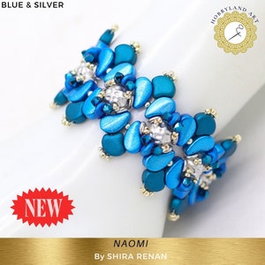 Naomi Bracelet-Beading tutorial-seed Bead,Baroque,Ginko,Paisley,crystal bead,o bead-by Shira Renan-Beading Pattern - PDF