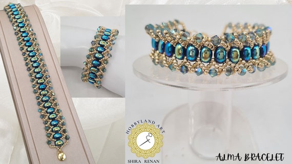 Alma Bracelets-kit & Tutorial-seed Beads, Crystal Beads, Tutorial PDF,  Samos, Par Puca-beaded Bracelets Kit-hobbyland -  Israel