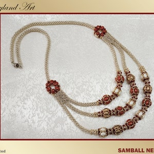 Samball Necklace-Beading tutorial Samos par Puca ,Roce bead,Crystal bead Beaded Necklace Tutorial PDF-hobbyland image 7