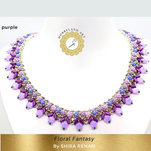 Beading tutorial Floral Fantasy crystal bead, Seed Beads,flower beads,stormduo,ginko bead PDF Tutorial-shira renan-hobbyland image 3