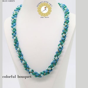 Beading Kit & PDF Tutorial Beading"colorful bouquet Necklace" crystal bead, Seed Beads,flower beads- necklace kit-HOBBYLAND