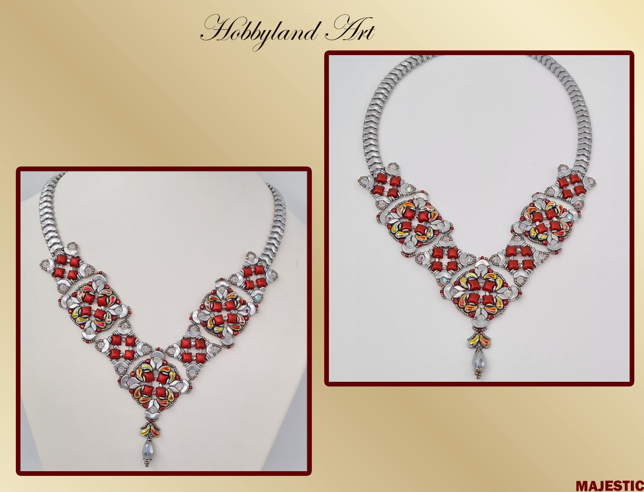 MAJESTIC Necklace-kit & Tutorial arcos Bead ,wibeduo Beads,o