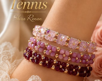 Flower Tennis Bracelet Beading Tutorial – Seed Beads & Pearls (PDF Pattern)