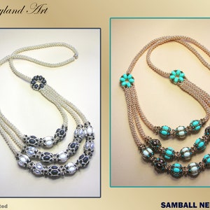 Samball Necklace-Beading tutorial Samos par Puca ,Roce bead,Crystal bead Beaded Necklace Tutorial PDF-hobbyland image 3