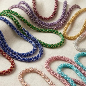 Midnight Gold Necklace Beading Tutorial – Spiral Jewelry Pattern (PDF Pattern)