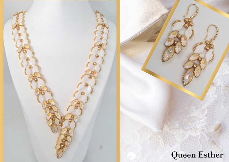 Beading Tutorial queen Esther Necklace and Earring-seed Beads - Etsy