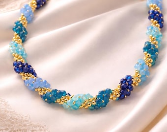 Crystal Spiral Necklace Beading Tutorial – Seed Bead PDF Pattern (Digital Download)