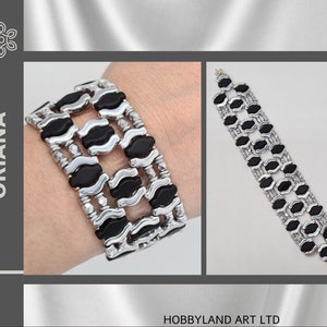 ORIANE BRACELET-Beading tutorial-Bridge bead ,Navette beads,Fire-Polish beads,O beads-Tutorial PDF-hobbyland