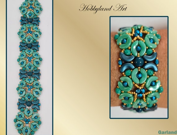 Garland Bracelet-Kit & Tutorial-Arcos par Puca ,Fire-Polish ,Seed bead-Beaded Bracelets kit-hobbyland