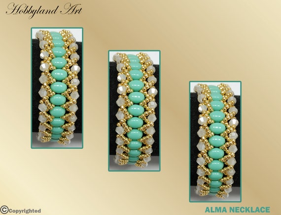 Alma Bracelets-kit & Tutorial-seed Beads, Crystal Beads, Tutorial PDF,  Samos, Par Puca-beaded Bracelets Kit-hobbyland 