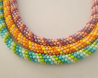 Spiral Peyote Stitch Necklace Tutorial - Step-by-Step Beading Instructions PDF Download