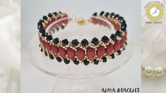 Alma Bracelets-kit & Tutorial-seed Beads, Crystal Beads, Tutorial PDF,  Samos, Par Puca-beaded Bracelets Kit-hobbyland -  Israel