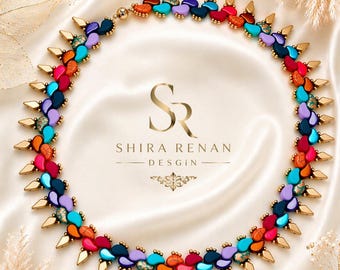 Peacock Beading Tutorial PDF, Step-by-Step Necklace Pattern (Instant Download)