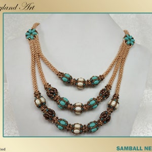 Samball Necklace-Beading tutorial Samos par Puca ,Roce bead,Crystal bead Beaded Necklace Tutorial PDF-hobbyland image 1