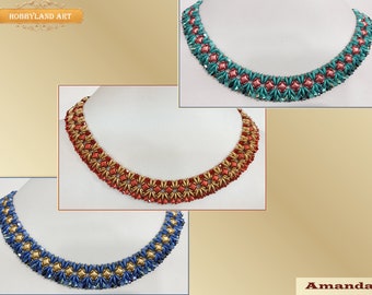 Beading Kit & PDF Tutorial Beading  "Amanda necklace" wibe duo beads,moby duo beads,Seed Beads,o bead,crystal beads,drop duo- necklace kit