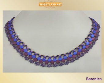 Baronica Necklace Beading Tutorial, Ginko & Superduo Beads (PDF Tutorial)