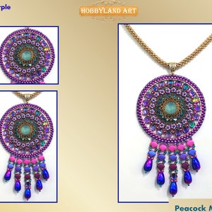 Perlenkette Anleitung, Kristall Rivoli Filigree Mandala (PDF-Muster)