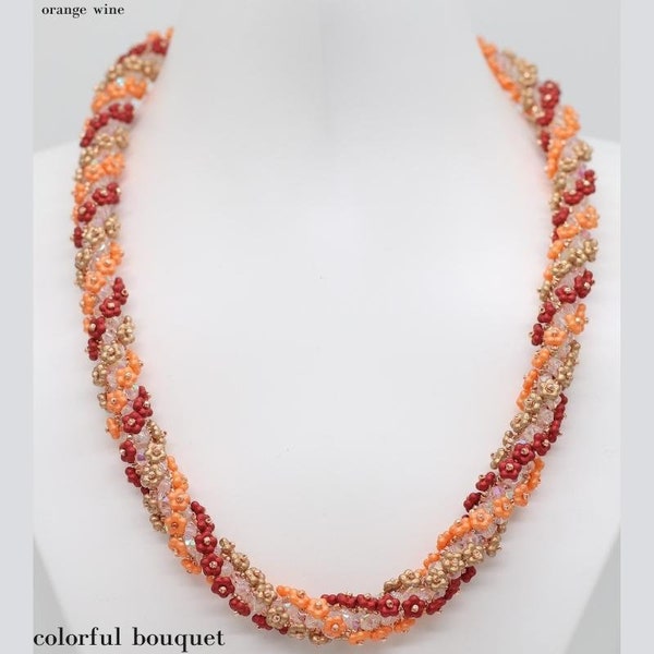 Beading tutorial "colorful bouquet" crystal bead, Seed Beads,flower beads PDF Tutorial-shira renan-hobbyland
