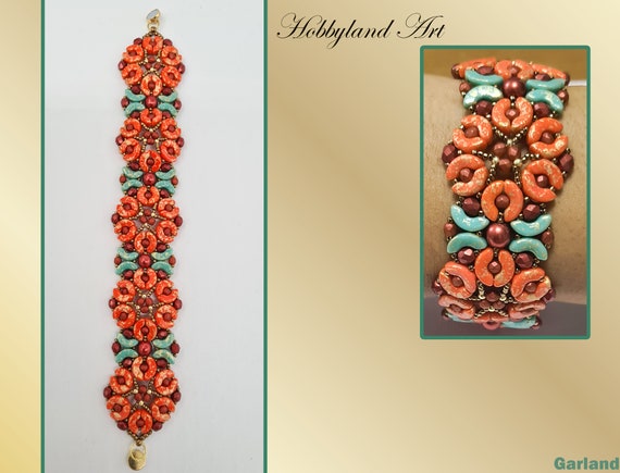 Garland Bracelet-Kit & Tutorial-Arcos par Puca ,Fire-Polish ,Seed bead-Beaded Bracelets kit-hobbyland